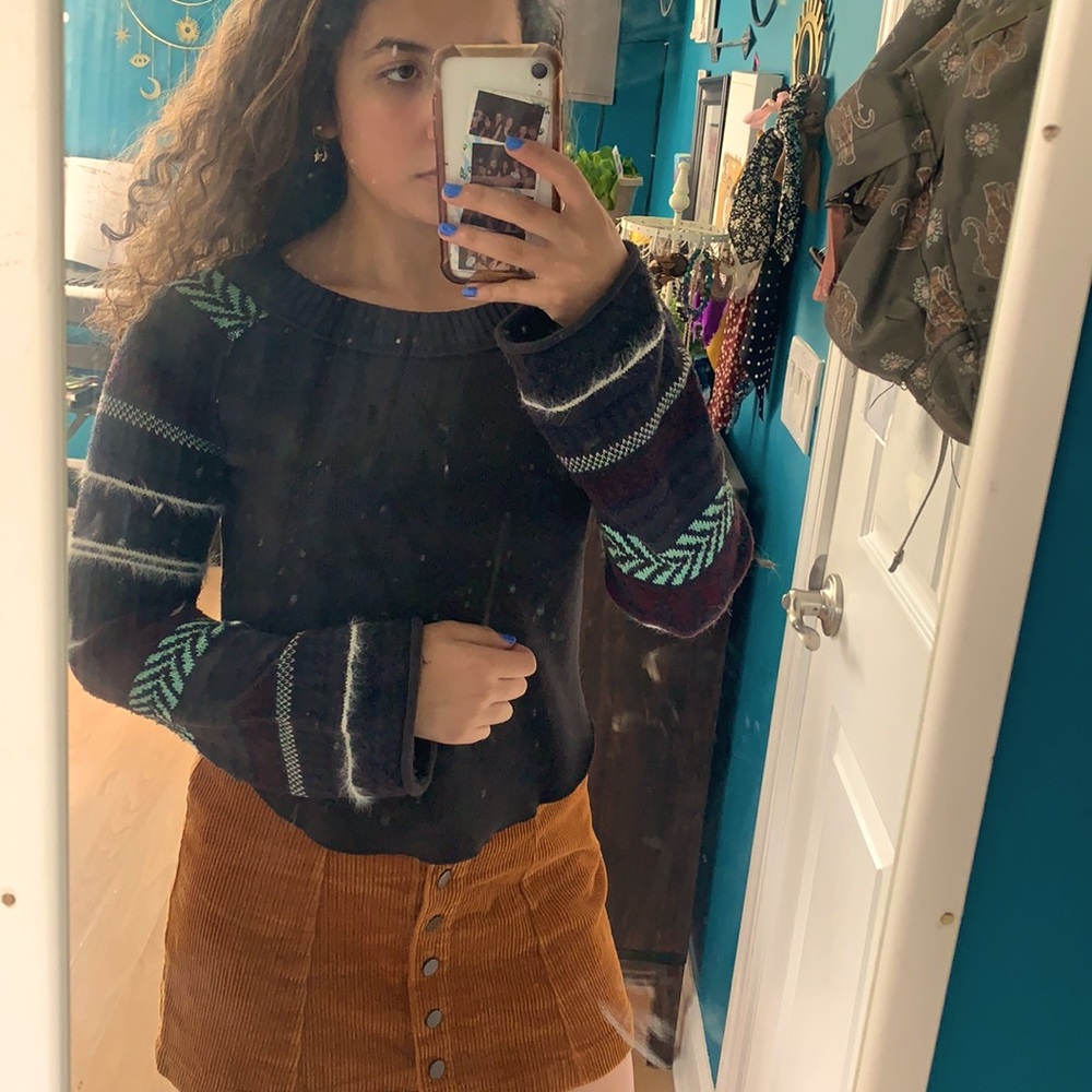 Dark grey free people top